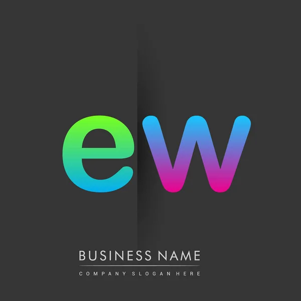 Initial Letter Lowercase Logo Green Pink Blue Modern Simple Logo — Stok Vektör