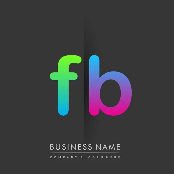 Initial Letter Lowercase Logo Green Pink Blue Modern Simple Logo —  Vetores de Stock