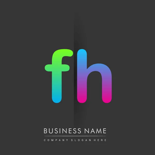 Initial Letter Lowercase Logo Green Pink Blue Modern Simple Logo — Vetor de Stock