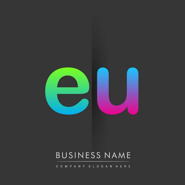 Initial Letter Lowercase Logo Green Pink Blue Modern Simple Logo — Διανυσματικό Αρχείο