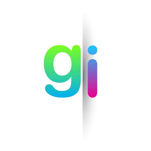 Initial Letter Lowercase Logo Green Pink Blue Modern Simple Logo — 스톡 벡터