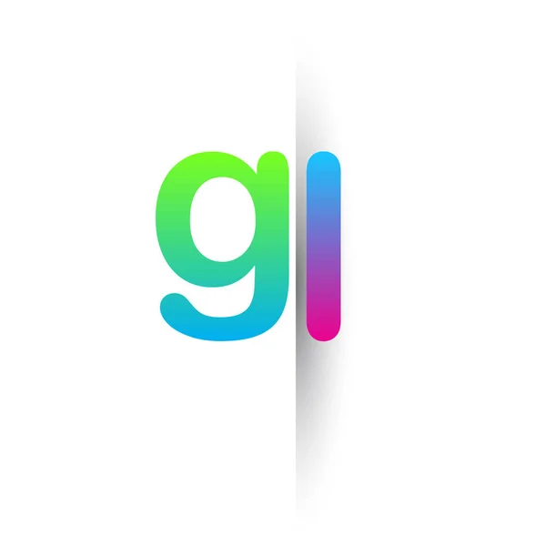 Initial Letter Lowercase Logo Green Pink Blue Modern Simple Logo — 스톡 벡터