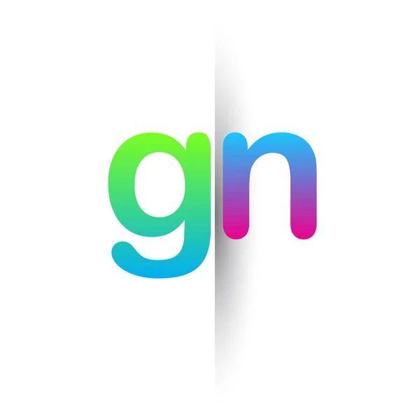 Initial Letter Lowercase Logo Green Pink Blue Modern Simple Logo — Διανυσματικό Αρχείο