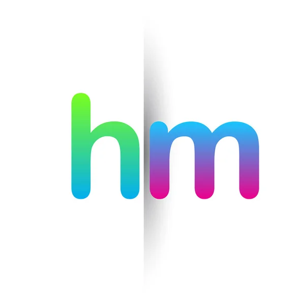 Initial Letter Lowercase Logo Green Pink Blue Modern Simple Logo — 图库矢量图片