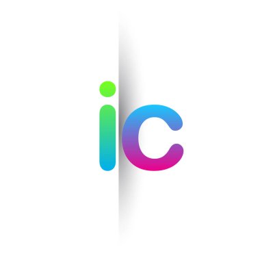 Initial Letter IC Lowercase Logo green, pink and Blue, Modern and Simple Logo Design.
