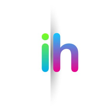 Initial Letter IH Lowercase Logo green, pink and Blue, Modern and Simple Logo Design.