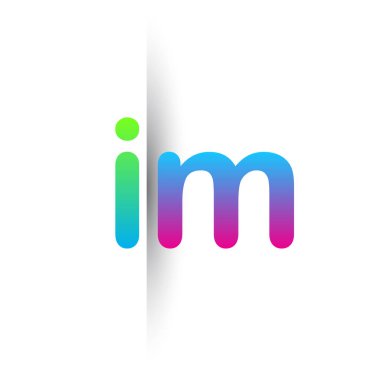 Initial Letter IM Lowercase Logo green, pink and Blue, Modern and Simple Logo Design.