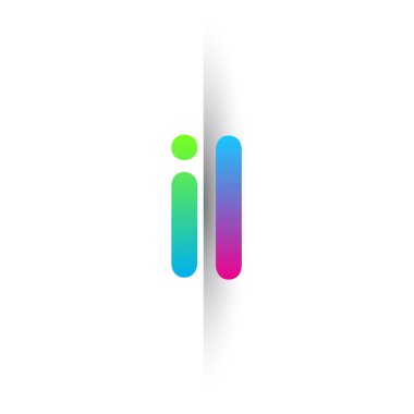 Initial Letter IL Lowercase Logo green, pink and Blue, Modern and Simple Logo Design.