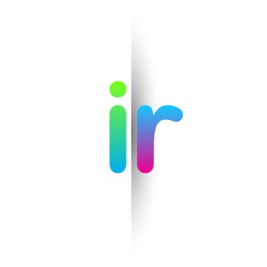 Initial Letter IR Lowercase Logo green, pink and Blue, Modern and Simple Logo Design.