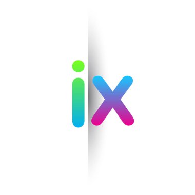 Initial Letter IX Lowercase Logo green, pink and Blue, Modern and Simple Logo Design.