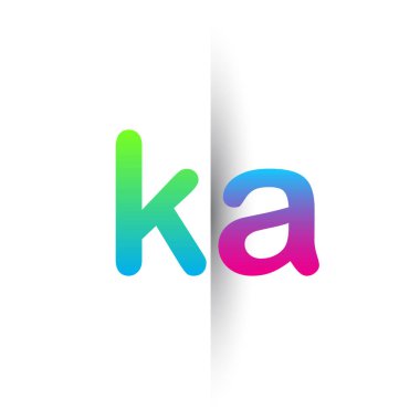 Initial Letter KA Lowercase Logo green, pink and Blue, Modern and Simple Logo Design.