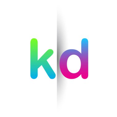 Initial Letter KD Lowercase Logo green, pink and Blue, Modern and Simple Logo Design.