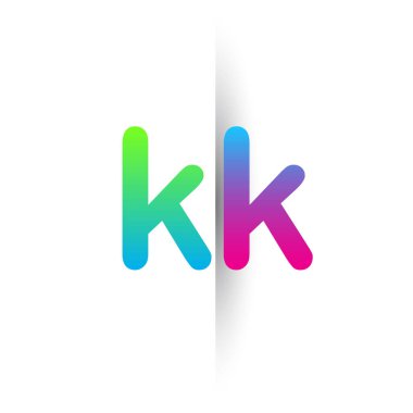 Initial Letter KK Lowercase Logo green, pink and Blue, Modern and Simple Logo Design.