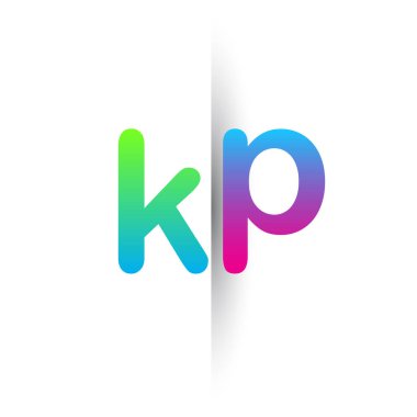Initial Letter KP Lowercase Logo green, pink and Blue, Modern and Simple Logo Design.