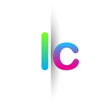 Initial Letter LC Lowercase Logo green, pink and Blue, Modern and Simple Logo Design.
