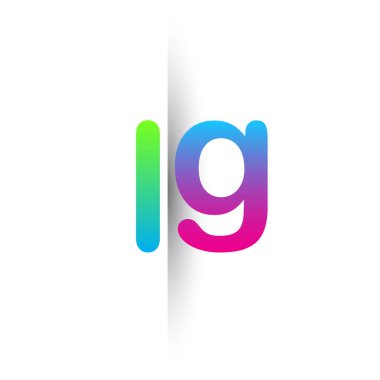 Initial Letter LG Lowercase Logo green, pink and Blue, Modern and Simple Logo Design.
