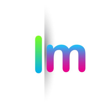 Initial Letter LM Lowercase Logo green, pink and Blue, Modern and Simple Logo Design.