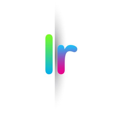 Initial Letter LR Lowercase Logo green, pink and Blue, Modern and Simple Logo Design.