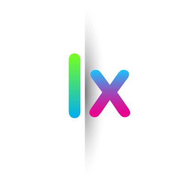 Initial Letter LX Lowercase Logo green, pink and Blue, Modern and Simple Logo Design.