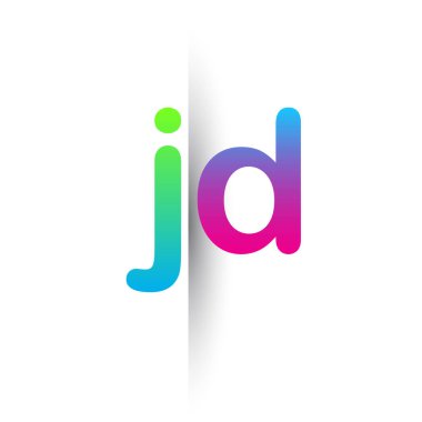 Initial Letter JD Lowercase Logo green, pink and Blue, Modern and Simple Logo Design.