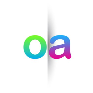 İlk Harf OA Küçük Logo Yeşil, Pembe ve Mavi, Modern ve Basit Logo Tasarımı.