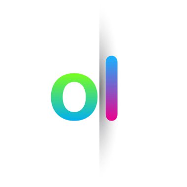 İlk Harf OL Küçük Logo Yeşil, Pembe ve Mavi, Modern ve Basit Logo Tasarımı.
