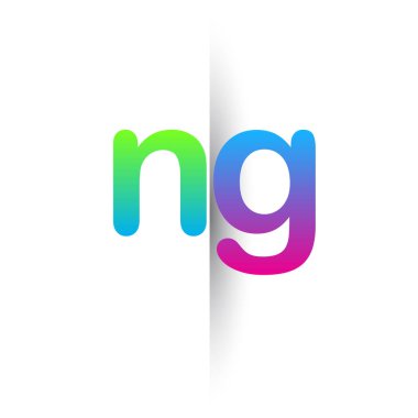 İlk Harf NG Küçük Logo Yeşil, Pembe ve Mavi, Modern ve Basit Logo Tasarımı.