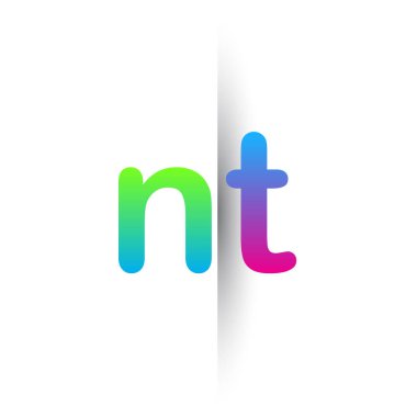 İlk Harf NT Küçük Logo Yeşil, Pembe ve Mavi, Modern ve Basit Logo Tasarımı.