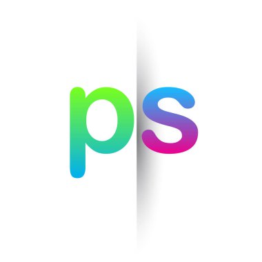 İlk Harf PS Küçük Logo Yeşil, Pembe ve Mavi, Modern ve Basit Logo Tasarımı.