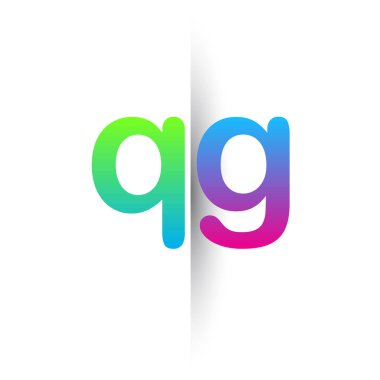 Başlangıç Harfi QG Küçük Logo Yeşil, Pembe ve Mavi, Modern ve Basit Logo Tasarımı.