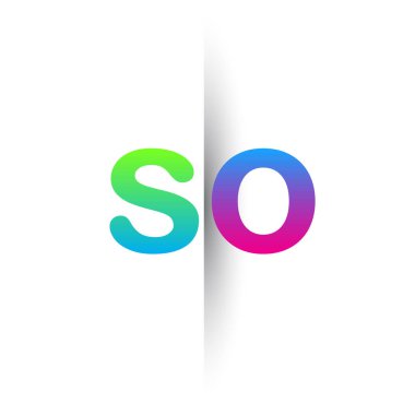 İlk Harf SO Küçük Logo Yeşil, Pembe ve Mavi, Modern ve Basit Logo Tasarımı.