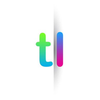 İlk Harf TL Küçük Logo Yeşil, Pembe ve Mavi, Modern ve Basit Logo Tasarımı.