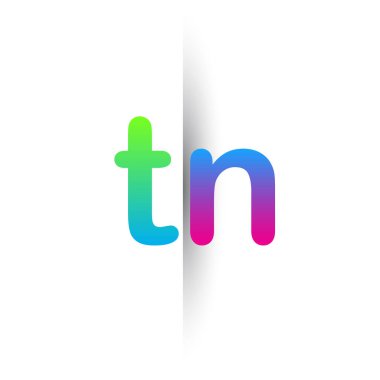İlk Harf TN Küçük Logo Yeşil, Pembe ve Mavi, Modern ve Basit Logo Tasarımı.