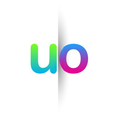 İlk Harf UO Küçük Logo Yeşil, Pembe ve Mavi, Modern ve Basit Logo Tasarımı.
