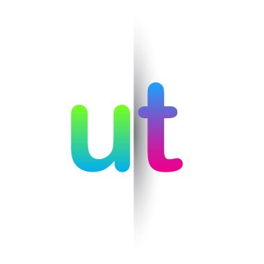 İlk Harf UT Küçük Logo Yeşil, Pembe ve Mavi, Modern ve Basit Logo Tasarımı.