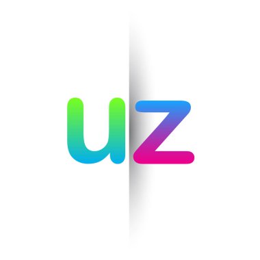 İlk Harf UZ Küçük Logo Yeşil, Pembe ve Mavi, Modern ve Basit Logo Tasarımı.