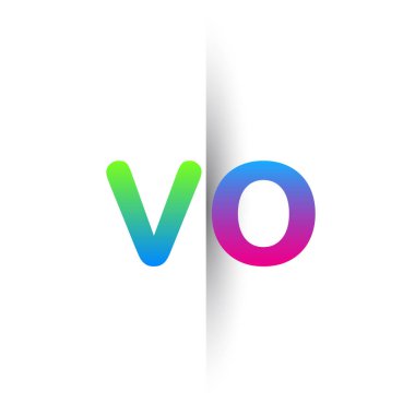 İlk Harf VO Küçük Logo Yeşil, Pembe ve Mavi, Modern ve Basit Logo Tasarımı.