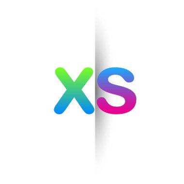 İlk Harf XS Küçük Logo Yeşil, Pembe ve Mavi, Modern ve Basit Logo Tasarımı.