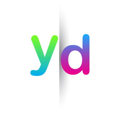 İlk Harf YD Küçük Logo Yeşil, Pembe ve Mavi, Modern ve Basit Logo Tasarımı.