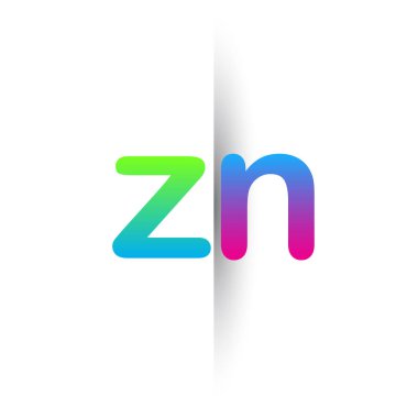 İlk Harf ZN Küçük Logo Yeşil, Pembe ve Mavi, Modern ve Basit Logo Tasarımı.