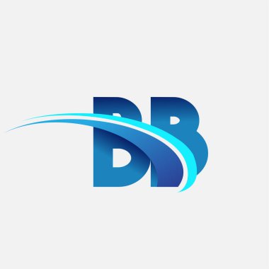 İlk harf BB logotype şirket adı mavi ve swoosh tasarımı. iş ve şirket kimliği için vektör logosu.