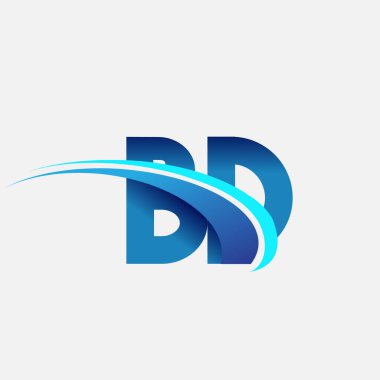İlk harf BD logotype şirket adı mavi ve swoosh tasarımı. iş ve şirket kimliği için vektör logosu.