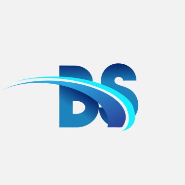 İlk harf BS logotype şirket adı mavi ve swoosh tasarımı. iş ve şirket kimliği için vektör logosu.