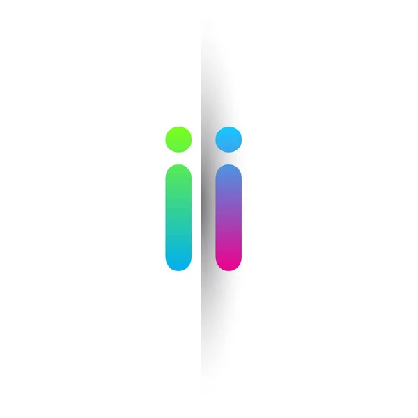 Initial Letter Lowercase Logo Green Pink Blue Modern Simple Logo — 图库矢量图片