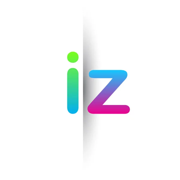 Initial Letter Lowercase Logo Green Pink Blue Modern Simple Logo — 图库矢量图片