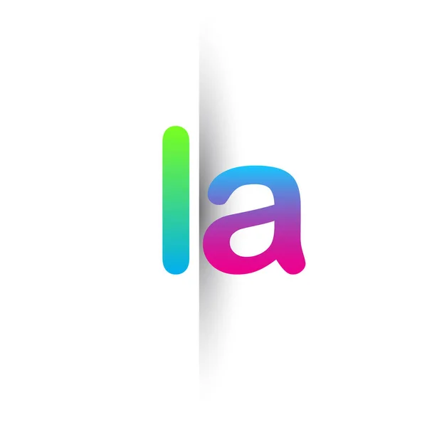 Initial Letter Lowercase Logo Green Pink Blue Modern Simple Logo — Stock vektor