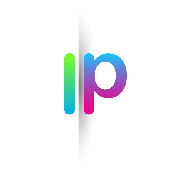 Initial Letter Lowercase Logo Green Pink Blue Modern Simple Logo — ストックベクタ