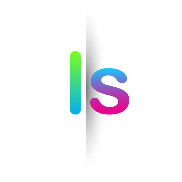 Initial Letter Lowercase Logo Green Pink Blue Modern Simple Logo — Stockvector