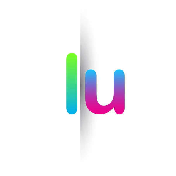 Initial Letter Lowercase Logo Green Pink Blue Modern Simple Logo — Vetor de Stock