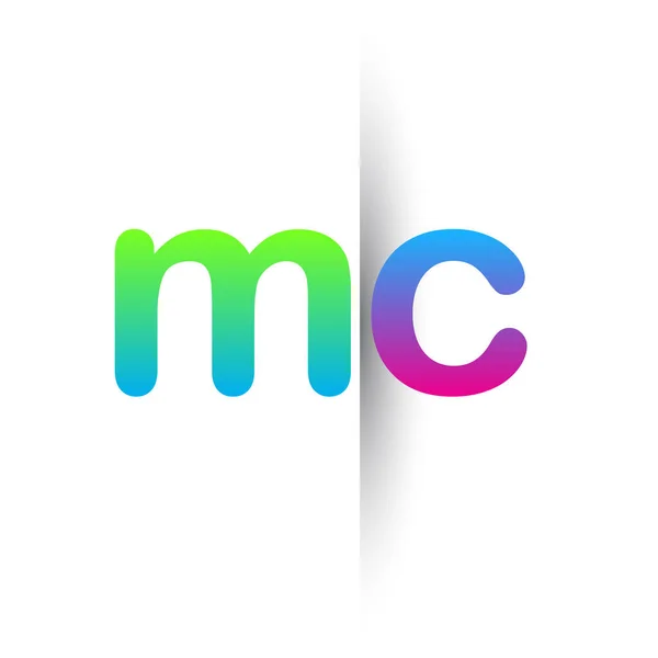 Letra Inicial Logotipo Minúscula Verde Rosa Azul Diseño Logotipo Moderno — Vector de stock